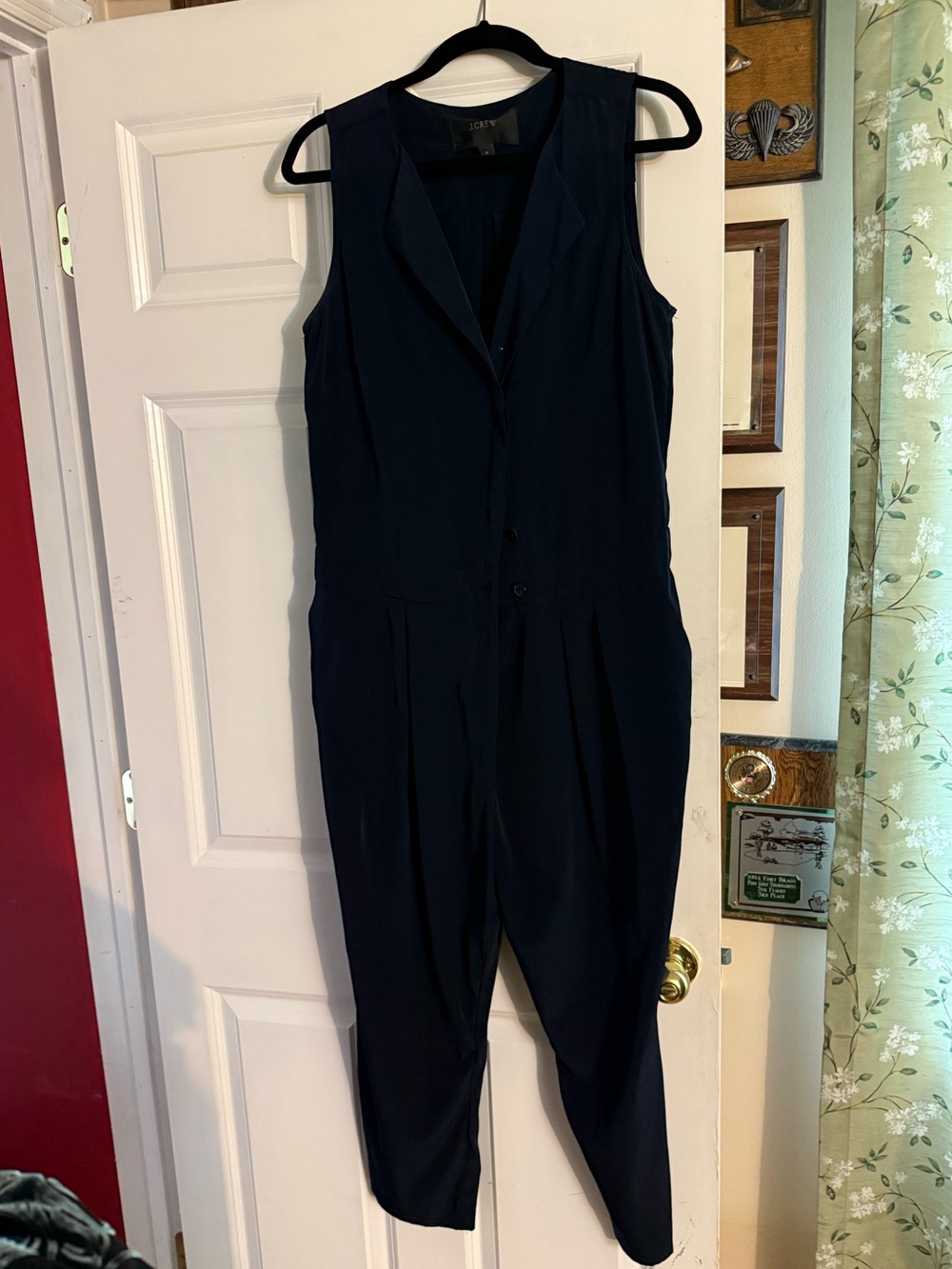 J. Crew Sleeveless Navy Tailored Romper Jumpsuit
